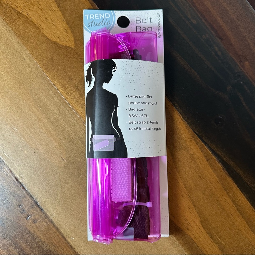 Trend Studio Waterproof Belt Bag Purple Waist Pouch Fits Phone 8.5 x 6.3